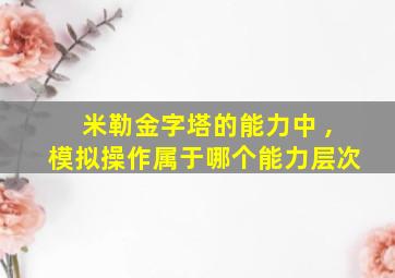 米勒金字塔的能力中 ,模拟操作属于哪个能力层次